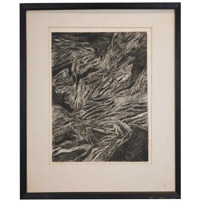 "Striations" Abstract Expressionist Etching