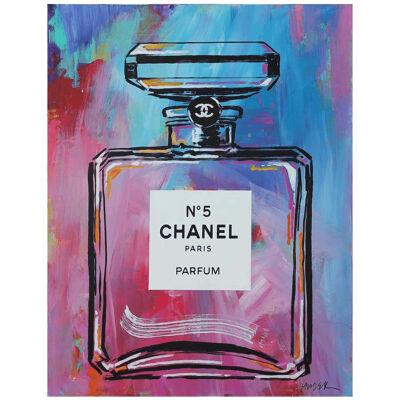 2021 "Blue Chanel" No. 5 Paris Parfum Bottle Still Life Painting by Jim Hudek