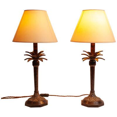 A Pair of French Palm Tree Table Lamps
