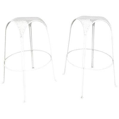 Pair of Bar Stools Metal Perforated by Maurizio Tempestini. Italy, 1950s