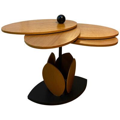 Wood Flower Modular Table. Italy, 1980s