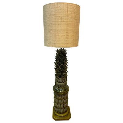 Palm Tree Floor Lamp Manises Ceramic. Spain, 1960s