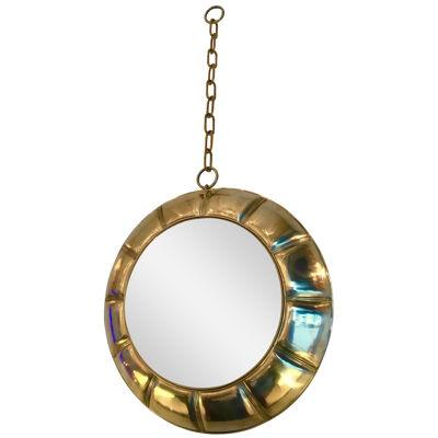 Contemporary Chain Brass Mirror, Italy