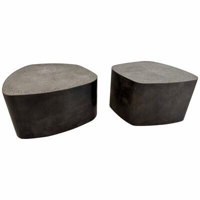 Pair of Tables are Steel and Concrete by Stéphane Ducatteau. France, 2000s