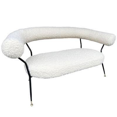 Mid Century Sofa in Bouclé Fabric by IPA Bologne, Italy, 1950s