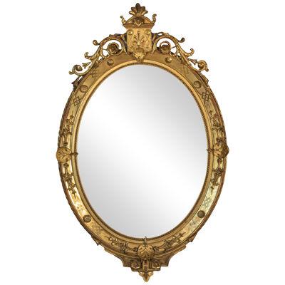 18th Century French Louis XV Period Gilded Gold Oval Mirror