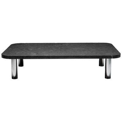 Low Table in Black Marble with Chrome Legs