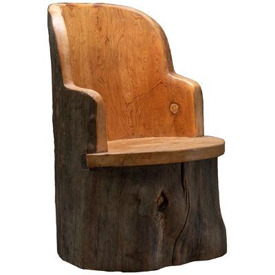 Hand Carved Tree Trunk Chair, Sweden, 1960s