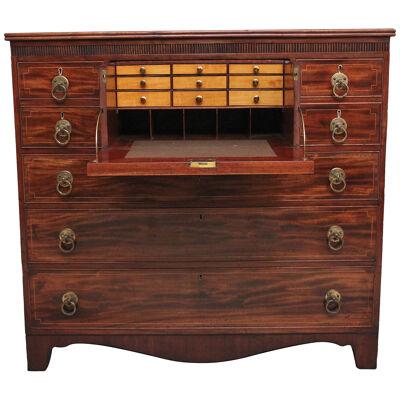 large 19th Century mahogany secretaire chest of drawers