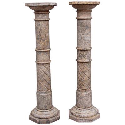 Pair early 20th Century Italian pedestal columns