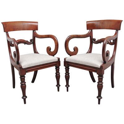 Pair of 19th Century mahogany armchairs 