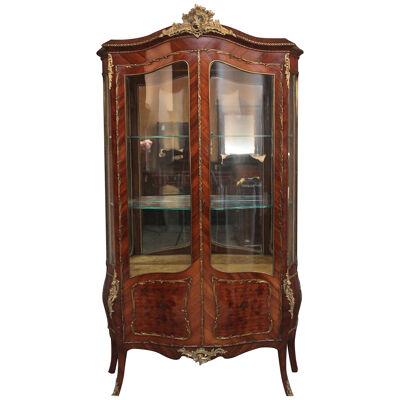 19th Century French Kingwood display cabinet