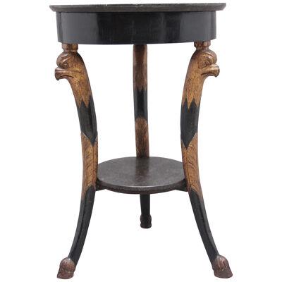19th Century ebonised and gilt marble top occasional table
