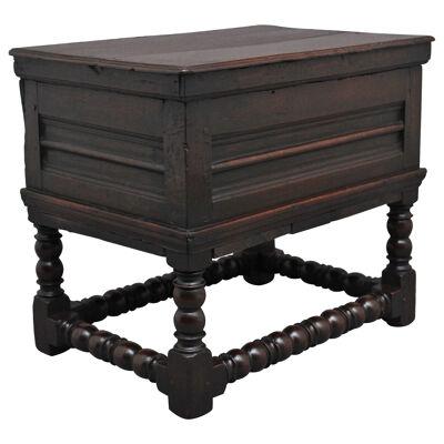 Early 18th Century oak box stool
