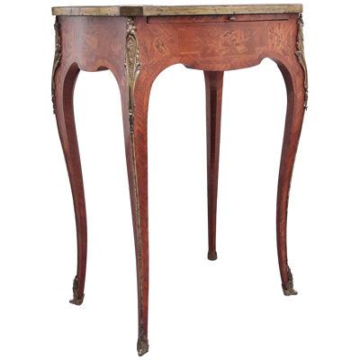 Early 20th Century French Kingwood and marquetry side table