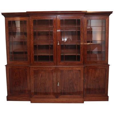 Superb quality 19th Century mahogany breakfront bookcase