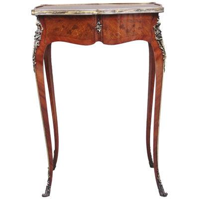 A freestanding 19th Century French Kingwood and marquetry side table