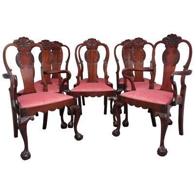 Set of eight 19th Century mahogany dining chairs