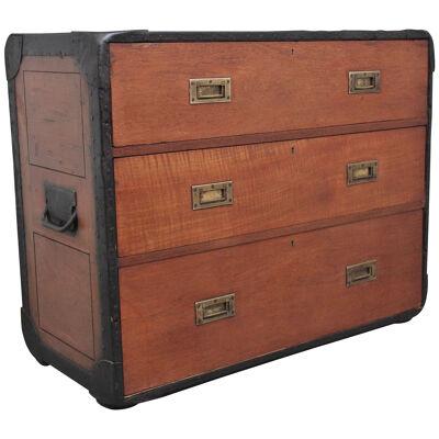 Early 20th Century Anglo-Indian camphor wood campaign chest