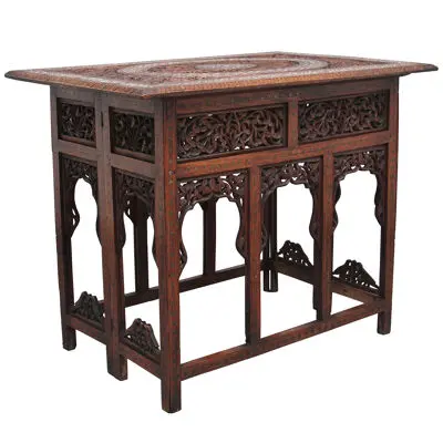 19th Century carved Indian occasional table