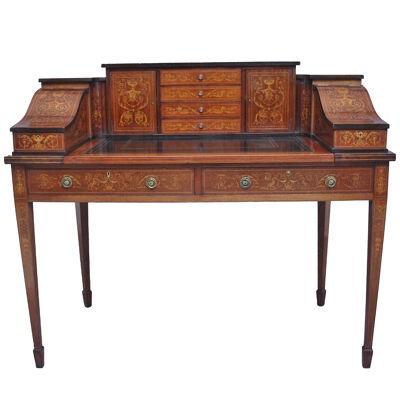 Fabulous quality early 20th Century mahogany and inlaid Carlton house desk