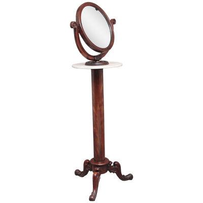 19th Century mahogany telescopic shaving mirror