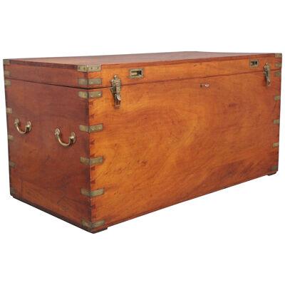 large 19th Century camphor wood military trunk 