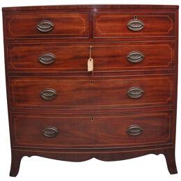 Early 19th Century inlaid mahogany bowfront chest of drawers