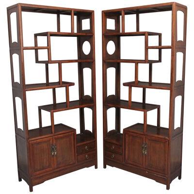 Pair of early 20th Century Chinese display cabinets