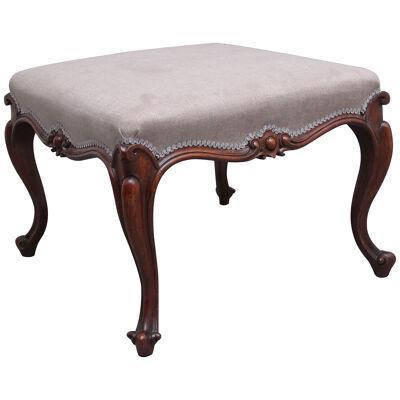 19th Century Victorian walnut stool