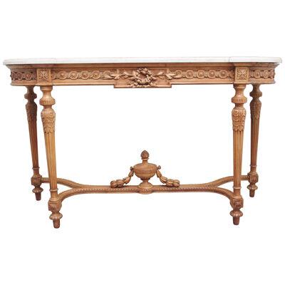 18th Century pine and marble console table