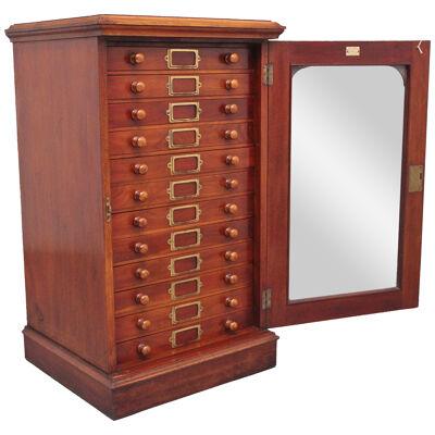 19th Century antique mahogany collectors cabinet