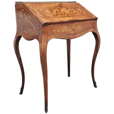 A superb quality freestanding 19th Century Kingwood and marquetry inlaid bureau