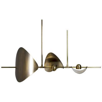 Bonnie Config 3 Contemporary LED Small Chandelier, Solid Brass or Chromed, Art