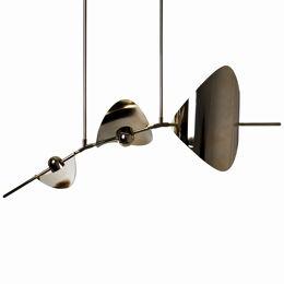 Bonnie Config 2 Contemporary LED Large Chandelier, Brass or Nickel, Art