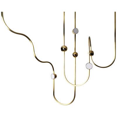 Dia Contemporary LED Chandelier Config 3, Solid Brass, Handmade/finished, Art