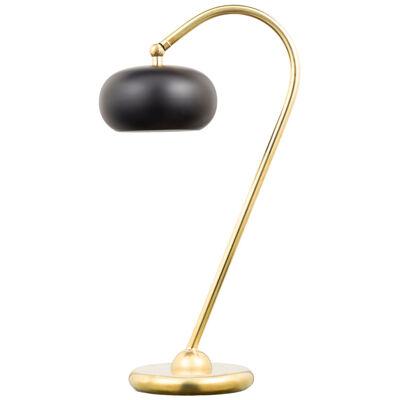 Gea jet black brass table lamp