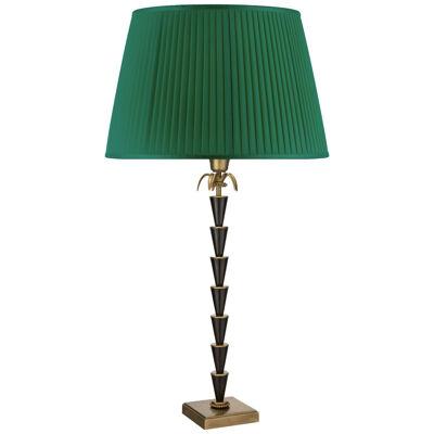 Oak brass table lamp