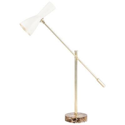 Wormhole cream brass one joint arm brass table lamp