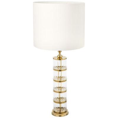 Canneté brass and glass table lamp