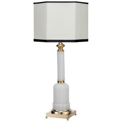 Novecento 261 white, Jacaranda blown glass and brass table lamp