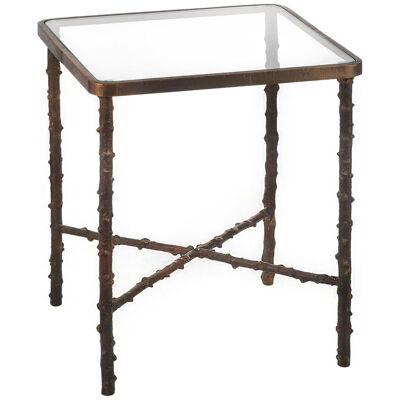 Rosa canina brass square side table