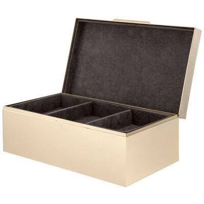 Treasure brass rectangular box with zippered top