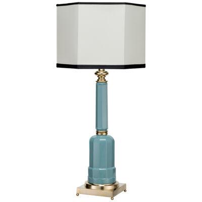 Novecento 261 pastel turquoise, Jacaranda blown glass and brass table lamp