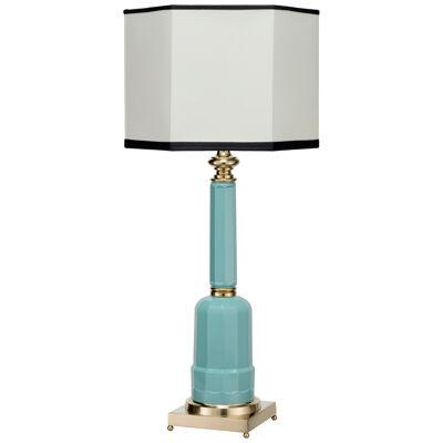 Novecento 261 Jacaranda light green blown glass and brass table lamp