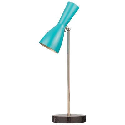 Wormhole turquoise blue brass table lamp