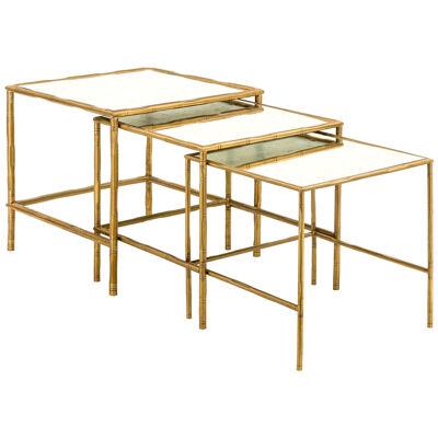 Bamboo tris brass side table