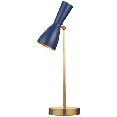 Wormhole sapphire blue brass table lamp