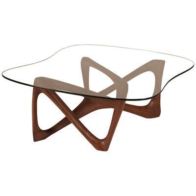 Ivy Modern Coffee Table in Natural stain on Walnut wood with glass
