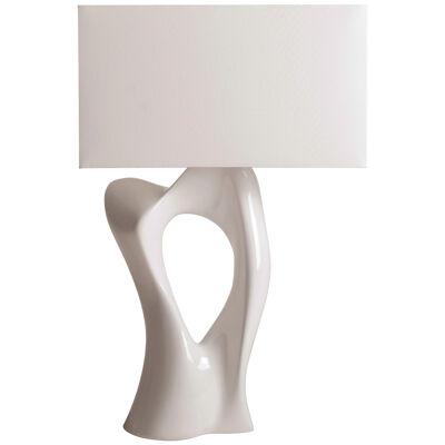 Amorph Vesta Table Lamp in White Lacquered Finish with silk shade 